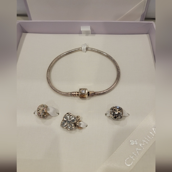 BNIB Genuine Chamila Swarovski Sterling Silver Mothers Day Charm Set - 7.5" - Picture 5 of 10